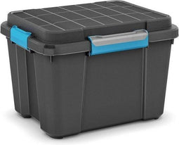 KIS Scuba opbergbox M - 45L - 39x49,5x34cm - Zwart/Blauwe clips