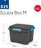 KIS Scuba opbergbox M - 45L - 39x49,5x34cm - Zwart/Blauwe clips