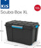 KIS Scuba opbergbox XL- 110L - zwart/blauwe clips