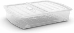 Kis Spinning Box XL - Opbergbox met wielen - 56L - 77x58,5x17,5cm - Transparant
