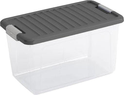 KIS - W box M - 29,5L - 49x30x28,5cm - Transparant/Grijs