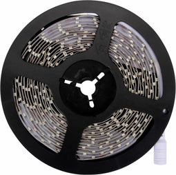 KIT MET FLEXIBELE LED-STRIP EN VOEDING - WARMWIT - 300 LEDS - 5 m - 12Vdc - ZONDER COATING