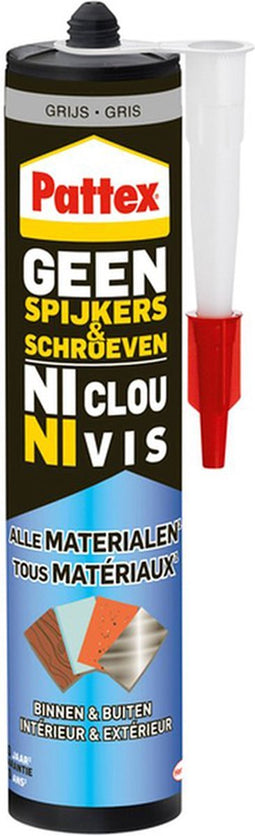 Kit pattex geen spijkers schroeven grijs | 12 stuks