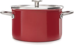 KitchenAid Steel Core Enamel kookpan 20cm 3,7L - Keizerrood - inductie - PFAS-vrij