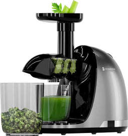 KitchenBrothers Slowjuicer - Juicer - Groenten en Fruitpers - 700ml - Met Pulpreservoir - Juice Maker - Grijs