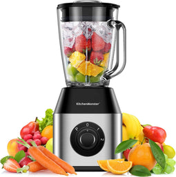 KitchenMonster® Blender Pro 1200 Watt - Smoothie Maker 1.5 Liter met 3 standen
