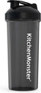 KitchenMonster® Shakebeker Bidon 700 ml - Set van 2 stuks - Shaker inclusief Mixfilter - Proteïne Shaker Zwart