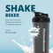 KitchenMonster® Shakebeker Bidon 700 ml - Set van 2 stuks - Shaker inclusief Mixfilter - Proteïne Shaker Zwart