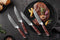 KitchenMonster® Steakmes Damascus 23.5 cm - Steakmessen van 67 lagen Damascus Staal met Rozenhout Handvat