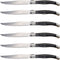 KitchenMonster® Steakmessen Laguiole Deluxe - Messenset 6 Stuks - RVS Steakmessen vaatwasserbestendig - zwart