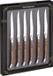 KitchenMonster® Steakmessen Laguiole Deluxe - Messenset 6 Stuks - RVS en Rozenhout