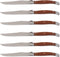 KitchenMonster® Steakmessen Laguiole Deluxe - Messenset 6 Stuks - RVS en Rozenhout