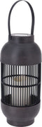 ProGarden Lantaarn - met kaars - solar LED - rattan zwart