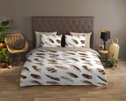 Good Morning Dekbedovertrek "veren" - Zand - (240x200/220 cm) - Katoen
