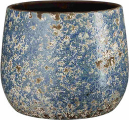 Mica Decorations Bloempot Antica - 32x32x25 cm - Terracotta - Blauw