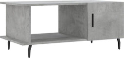 vidaXL - Salontafel - 90x50x40 - cm - bewerkt - hout - betongrijs