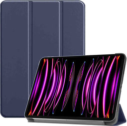 imoshion Tablet Hoes - Geschikt voor iPad Pro 12.9 (2022) / Pro 12.9 (2021) / Pro 12.9 (2020) / Pro 12.9 (2018) - Trifold Bookcase - Donkerblauw