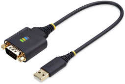 Startech.com 30cm USB naar Serieel Adapter - DB9 RS232 - COM Retention ESD Bescherming - Zwart