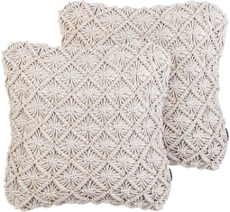 KIZKALESI - Sierkussen set van 2 - Lichtbeige - 45 x 45 cm - Katoen