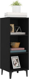 vidaXL - Dressoir - 34,5x32,5x90 - cm - bewerkt - hout - zwart