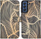 iMoshion Hoesje Geschikt voor Samsung Galaxy S21 FE Hoesje Met Pasjeshouder - iMoshion Design Softcase Bookcase - Goud / Zwart / Golden Leaves