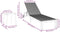 vidaXL - Ligbedden - 2 - stuks - met - wielen - en - tafel - - - zwart - poly - rattan