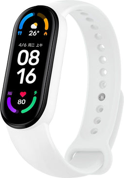 iMoshion Bandje Geschikt voor Xiaomi Mi Band 5 / 6 - iMoshion Siliconen band inkliksysteem ronde sluiting - Wit