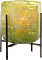 J-Line windlicht Staand Marmer - kaarshouder - glas/ijzer - groen - medium
