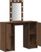 vidaXL - Kaptafel - met - LED - Verlichting - Bruin - Eik - 102x33x135 - cm
