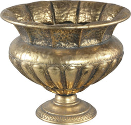 PTMD Benja goudkleurige antieke metalen pot maat in cm: 39 x 39 x 34 - Goud