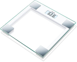 Beurer GS 14 Weegschaal Personenweegschaal - Digitaal - Tot 150 kg - Doorzichtig Veiligheidsglas - Ultra dun (20 mm) design - Makkelijk Afleesbaar LCD display - Schakelt Automatisch aan & uit