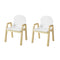 SoBuy KMB24-Wx2 - Kinderstoel Set van 2 - Verstelbare zithoogte 23-35 cm - Wit (2 stuks)