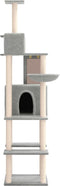 vidaXL - Kattenmeubel - met - sisal - krabpalen - 201 - cm - lichtgrijs