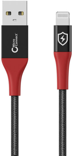 Microconnect MC-ALIGHTNING-SC - Kabel - 1,5 m Lightning naar USB A - Rood Zwart