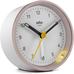 Braun BC12 - Wekker - Analoge wijzerplaat met licht - Roze Wit