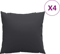 vidaXL Sierkussens 4 st 40x40 cm stof zwart