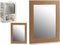 Giftdecor Wandspiegel Verona - naturel - mdf frame - brede lijst - 38 x 48 cm - Gang - Toilet - Kamer
