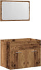 vidaXL - 2-delige - Badkamermeubelset - bewerkt - hout - oud - houtkleurig