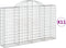 vidaXL - Schanskorven - 11 - st - gewelfd - 200x30x120/140 - cm - ijzer