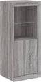 vidaXL - Dressoir - met - LED-verlichting - 41x37x100 - cm - grijs - sonoma - eiken