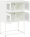 vidaXL - Hoge - kast - 68x39x107 - cm - staal - wit