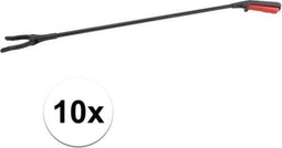 10x Vuilnisgrijpers/ afvalgrijpers - zwerfafval grijpstok 76 cm - zwart/rood - afvalgrijper