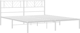 vidaXL - Bedframe - met - hoofdbord - metaal - wit - 200x200 - cm