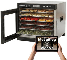 Fornello Voedseldroger - Dehydrator - Digitale bediening - RVS / Zwart