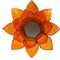 Lotus sfeerlicht oranje 2e chakra zilverrand - 13.5 cm - S