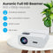 Auronic Beamer - Mini Beamer - 10.000 Lumen - WiFi - 1080P Full HD - Inclusief projectiescherm - Wit