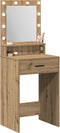 vidaXL - Kaptafel - met - LED - Verlichting - - - Artisan - Eiken, - 50x41x135 - cm