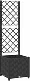 vidaXL - Plantenbak - met - latwerk - 40x40x136 - cm - polypropeen - zwart