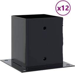 vidaXL - Paonderstellen - vierkant - 12 - st - 101x101 - mm - gepoedercoat - staal