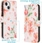iMoshion Hoesje Geschikt voor iPhone 14 Hoesje Met Pasjeshouder - iMoshion Design Softcase Bookcase - Roze / Blossom Watercolor White